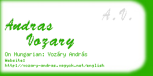 andras vozary business card