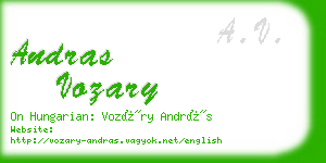 andras vozary business card